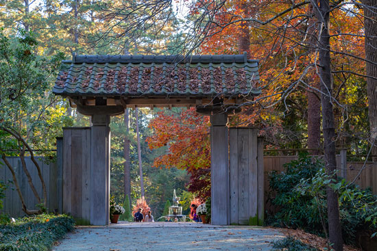 Picture of Japanese gate in Sarah P. Duke Gardens, Durham, NC.